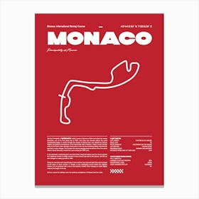 F1 Race Track Monaco Formula 1 Racing Track F1 Merch Formula One F1 Poster Formula 1 Poster Formula 1 Canvas Print
