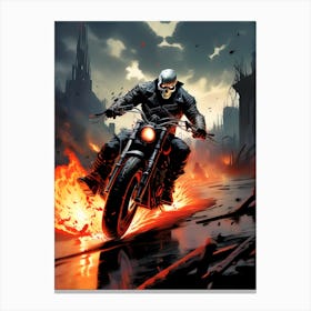 Skeleton Rider Canvas Print