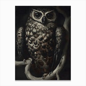 Owl In The Dark Canvas Print