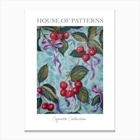 Botanical Bows And Cherries 7 Pattern Poster Canvas Print