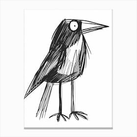 B&W Crow Canvas Print