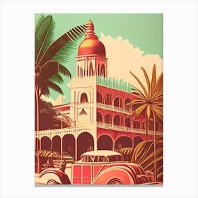 Mombasa Kenya Vintage Sketch Tropical Destination Canvas Print