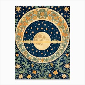 Moon And Stars Canvas Print