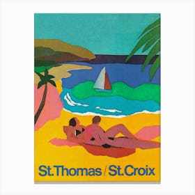 St Thomas St Croix Vintage Travel Poster Canvas Print
