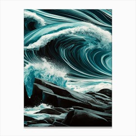 blue Ocean Waves Canvas Print