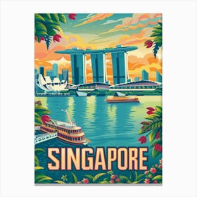 Singapore Travel Poster Canvas Print