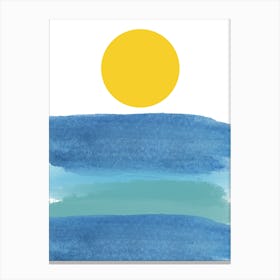 Watercolor Of The Sun Canvas Print