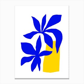 Matisse Inspired 2 Blue And Yellow Canvas Print