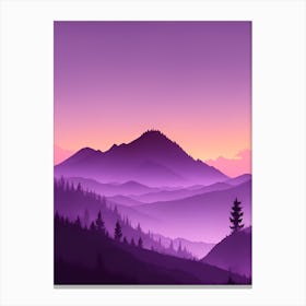 Misty Mountains Vertical Composition In Purple Tone 57 Canvas Print