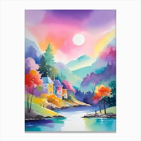 Watercolor Landscape Painting 4 Canvas Print