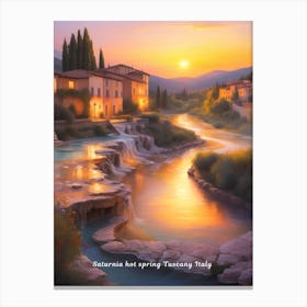 Saturnia hot spring Tuscany Italy Painting 1 Canvas Print
