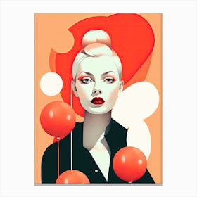 Woman With Balloons, decor Canvas Print