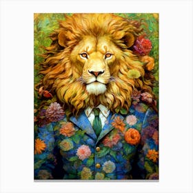 Lion In A Suit animal Canvas Print