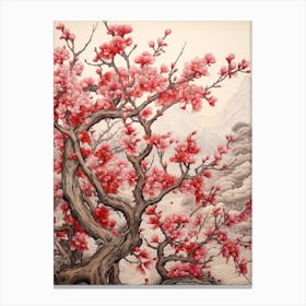 Cherry Blossom Detailed Illustration 3 Canvas Print