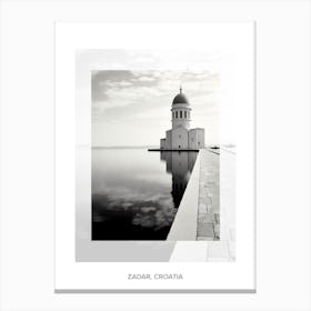 Poster Of Zadar, Croatia, Black And White Old Photo 4 Canvas Print