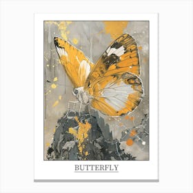 Butterfly Precisionist Illustration 4 Poster Canvas Print