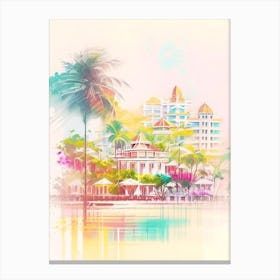 Nha Trang Vietnam Watercolour Pastel Tropical Destination Canvas Print