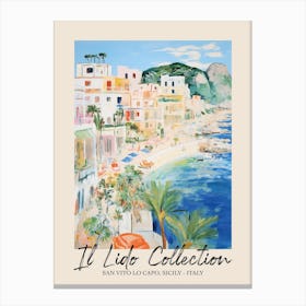 San Vito Lo Capo, Sicily   Italy Il Lido Collection Beach Club Poster 4 Canvas Print