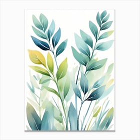 Watercolor Leaves 4 Canvas Print