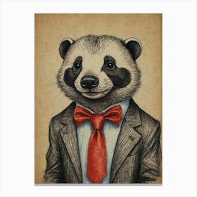 Panda In Suit Canvas Print