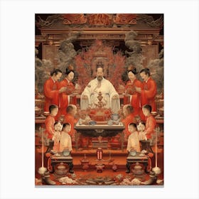 Chinese Ancestor Worship Illustration 4 Canvas Print