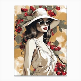 Cherry Lady Canvas Print