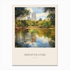 Ibirapuera Park Recife Brazil 3 Vintage Cezanne Inspired Poster Canvas Print