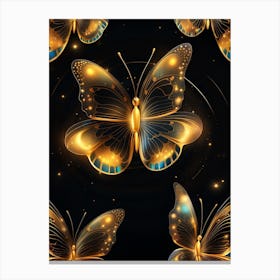 Golden Butterflies 14 Canvas Print