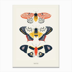 Colourful Insect Illustration Moth 53 Poster Canvas Print