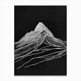 Beinn An Dothaidh Mountain Line Drawing 1 Canvas Print