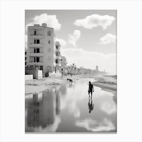 Casablanca, Morocco, Mediterranean Black And White Photography Analogue 4 Canvas Print