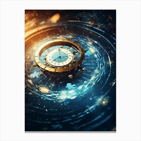 Clock In Space 2 Canvas Print