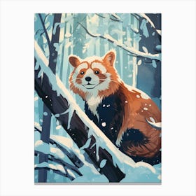 Winter Red Panda 1 Illustration Canvas Print