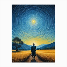 A Man Stands In The Wilderness Vincent Van Gogh Painting (4) Canvas Print