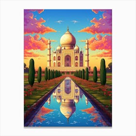 Taj Mahal Pixel Art 1 Canvas Print