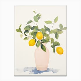 Lemons In A Vase 2 Canvas Print