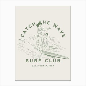 Surf Club | Coastal Tropical Beachy Canvas Print