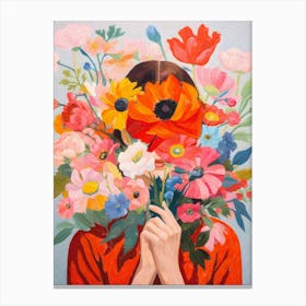 Happy Flowers In My Hands Canvas Print