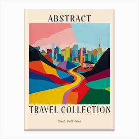 Abstract Travel Collection Poster Seoul South Korea 2 Canvas Print