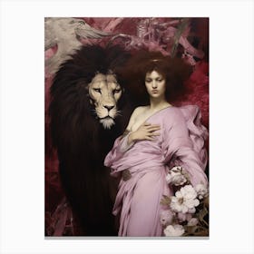 The Angel And The Lion Canvas Print