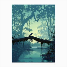 Crow In The Jungle Canvas Print