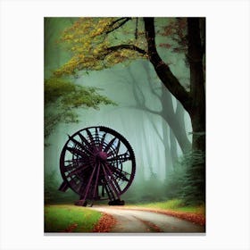 Water Wheel In The Forest Canvas Print