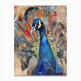 Kitsch Peacock Collage 3 Canvas Print