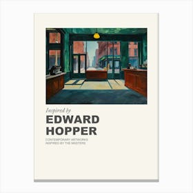 Museum Poster Inspired By Edward Hopper 3 Canvas Print