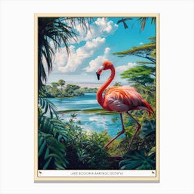 Greater Flamingo Lake Bogoria Baringo Kenya Tropical Illustration 1 Poster Canvas Print