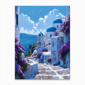 Beautiful Santorini Greece Wall Art Canvas Print