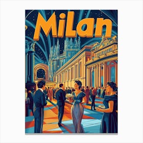 Aihrgdesign A 1970s Inspired Travel Poster For Milan 5 Canvas Print