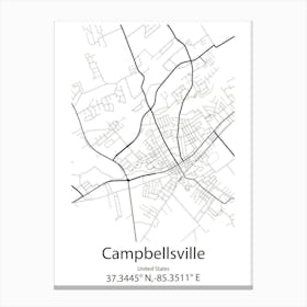 Campbellsville,United States Minimalist Map 1 Toile