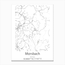 Morsbach,Germany Minimalist Map Canvas Print