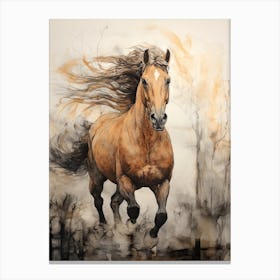 A Horse Painting In The Style Of Mixed Media 2 Canvas Print